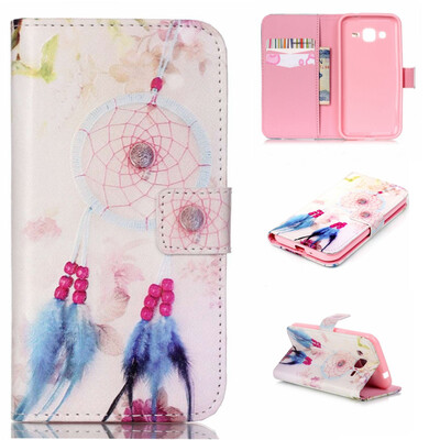 

Plumes&chimes Design PU Leather Flip Cover Wallet Card Holder Case for SAMSUNG GALAXY J2