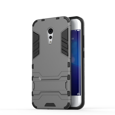 

Gray Slim Robot Armor Kickstand Shockproof Hard Rugged Rubber Back Case For vivo Xplay6