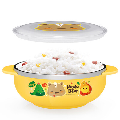 

Baby shop Korean imports children&39s stainless steel rice cooker bowl bowls training eat food supplement bowl with cover 03