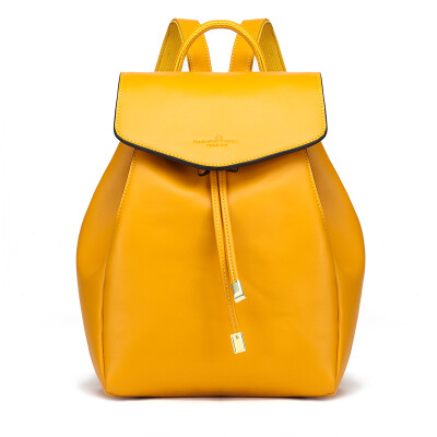 

Excellent ha howru shoulder bag pure color drawstring simple wild large capacity college wind backpack 6EL09009 yellow