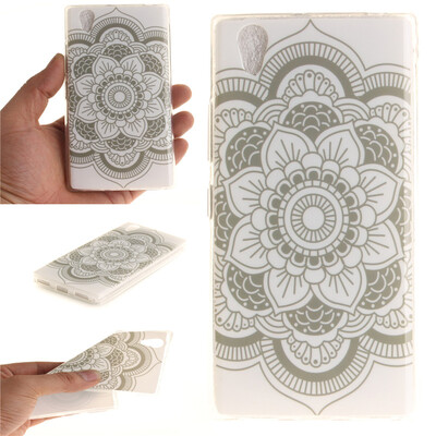 

White flowers Pattern Soft Thin TPU Rubber Silicone Gel Case Cover for Lenovo P70