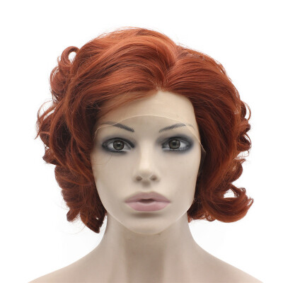 

Iwona Synthetic Hair Lace Front Short Curly Burgundy Red Wig