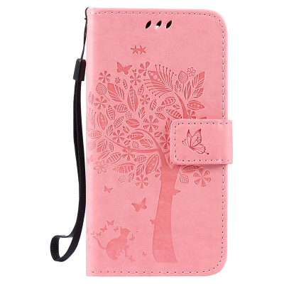 

Pink Tree Design PU Leather Flip Cover Wallet Card Holder Case for HUAWEI GR3