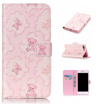 

Little bear Design PU Leather Flip Cover Wallet Card Holder Case for IPHONE 7 Plus