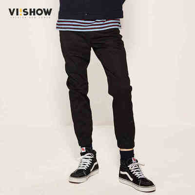 

Wei Xiu (viishow) casual pants male sports jogging long pants Korean version of the foot wave tide male Harlan feet pants KC1110171 black S