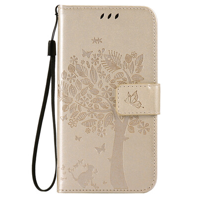 

Gold Tree Design Кожа PU флип крышки Кошелек Карты Держатель чехол для SAMSUNG A510 A52016