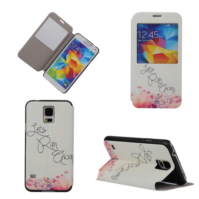 

Let's Run Design PU Leather Flip Cover Wallet Card Holder Case for Samsung Galaxy S5