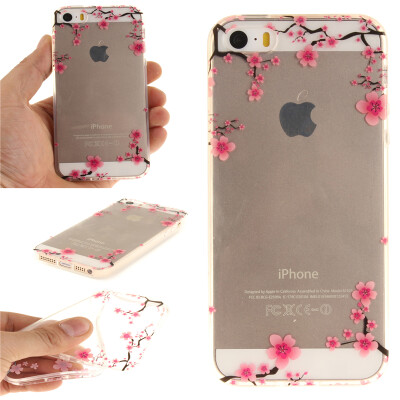 

Up and down plum blossom Pattern Soft Thin TPU Rubber Silicone Gel Case Cover for IPHONE 5/5S/5SE