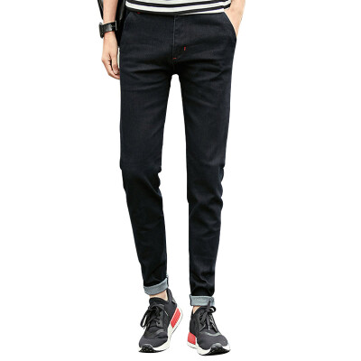 

GLO-STORY simple wind nine pants Slim jeans fashion feet pants male LNK71005 black 31
