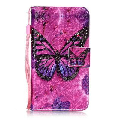 

Black Butterfly Design PU Leather Flip Cover Wallet Card Holder Case for Moto ROKR E2