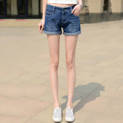 

VIVAHEART Women Korean version of the large size loose loose denim shorts VS161639 dark blue 27