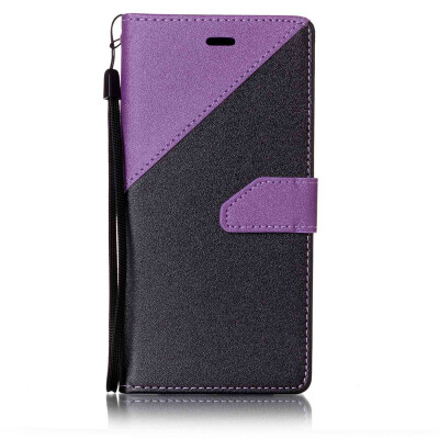 

Black + Purple Design PU Leather Wallet Case Classic Flip Cover with Stand Function and Credit Card Slot for SONY Xperia XZ