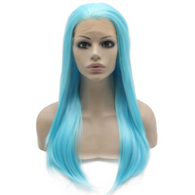 

Long Straight Light Blue Lace Front Costume Party Wig