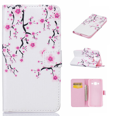 

Plum blossom Design PU Leather Flip Cover Wallet Card Holder Case for SAMSUNG GALAXY J3 J310
