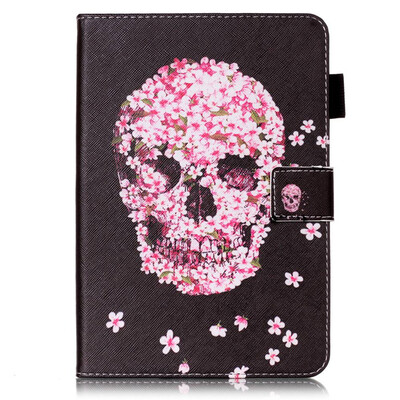 

Pink Skull Design PU Leather Flip Cover Wallet Card Holder Case for SAMSUNG T580