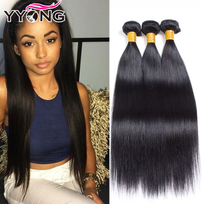 

YYONG Brazilian Virgin Hair Straight 3 Bundles Unprocessed Brazilian Hair Weave Bundle Deals Human Hair Brazilian Straight Hair