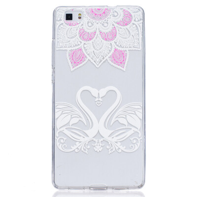 

Swan Pattern Soft Thin TPU Rubber Silicone Gel Case Cover for HUAWEI P8 Lite