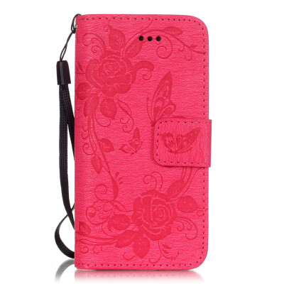 

Rose Butterfly Style PU Leather Flip Cover Wallet Card Holder Case for IPHONE 6