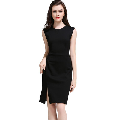 

Buenos Ninos Womens Sleeveless Slim Fit Crewneck Side Split Bodycon Midi Dress