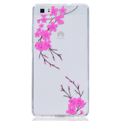 

Diagonal flower Pattern Soft Thin TPU Rubber Silicone Gel Case Cover for HUAWEI P8 Lite