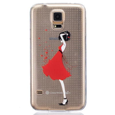 

Red Dress girl Pattern Soft Thin TPU Rubber Silicone Gel Case Cover for SAMSUNG GALAXY S5