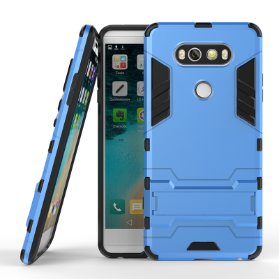 

Blue Slim Robot Armor Kickstand Shockproof Hard Rugged Rubber Back Case For LG V20