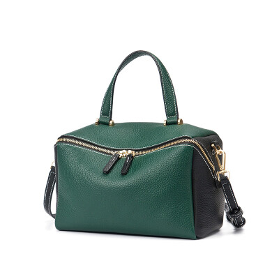 

LANVERA Europe and the United States hit the color Pandora magic box head layer of leather handbags retro portable Messenger bag L2011 dark green