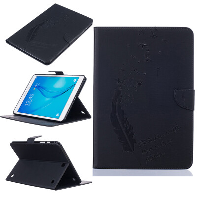 

Black feathers Style Embossing Classic Flip Cover with Stand Function and Credit Card Slot for Samsung Galaxy Tab A 9.7 T550