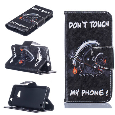 

Grim Reaper Design PU кожа флип Обложка Кошелек Карты Держатель чехол для Microsoft Lumia N550