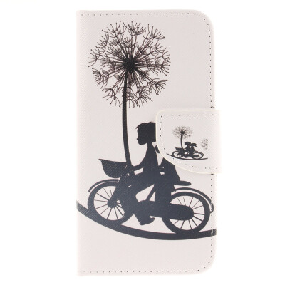 

Bike and Dandelion Design PU Leather Flip Cover Wallet Card Holder Case for MOTO G3