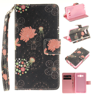 

Colorful flowers Design PU Leather Flip Cover Wallet Card Holder Case for SAMSUNG GALAXY J5 2016 J510