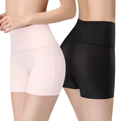

The United States&Ya Ting 2 high waist ice silk safety pants ladies underwear a seamless cotton crotch underwear female pink black L code