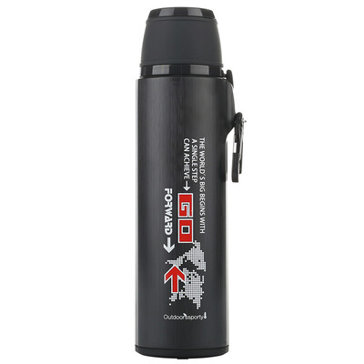 

Jingdong supermarket] Road drinkers (RUNSIER) Z10 480ML portable travel suburban insulation cup stainless steel cup sports buckle with anti-wear bag black