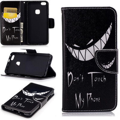 

Smile Design PU Leather Flip Cover Wallet Card Holder Case for Huawei P10 Lite