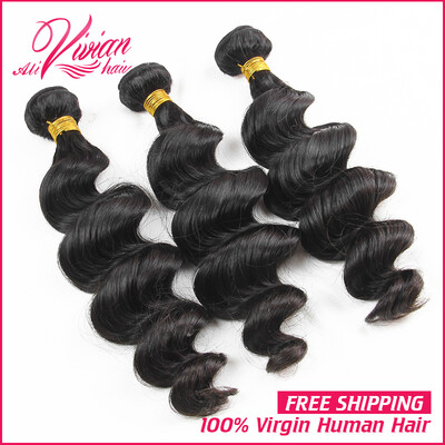 

7A Brazilian Virgin Hair Loose Wave Brazilian Loose Wave Virgin Hair 3 Bundle Human Hair Loose Curly Brazilian Hair Bundles