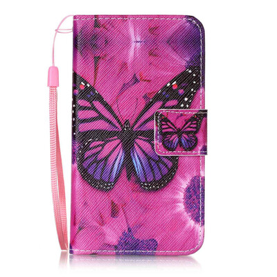 

Black Butterfly Design PU Leather Flip Cover Wallet Card Holder Case for Samsung Galaxy J12016J120F
