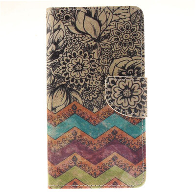 

Wave flower Design PU Leather Flip Cover Wallet Card Holder Case for LG G4