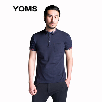 

Юси (YOMS) с коротким рукавом футболка мужской хлопок бизнес случайный лацкане с коротким рукавом рубашка поло 52225023 владение зеленым S