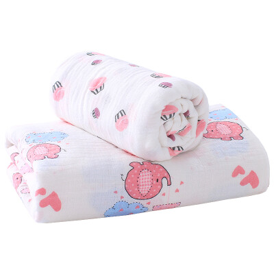 

like baby (elepbaby) baby towel washed cotton gauze baby towel neon baby blanket 115X115CM A combination of two