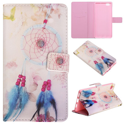 

Plumes and chimes Design PU Leather Flip Cover Wallet Card Holder Case for HUAWEI P8 Lite