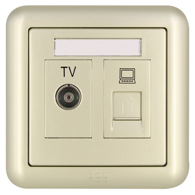 

ABB switch socket panel two TV computer socket 86 type cable TV network cable broadband socket Dejing series gold AJ325-PG