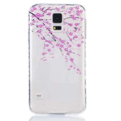 

Peach blossom Pattern Soft Thin TPU Rubber Silicone Gel Case Cover for SAMSUNG GALAXY S5