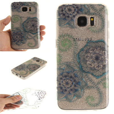 

Blue&green dream flower Pattern Soft Thin TPU Rubber Silicone Gel Case Cover for SAMSUNG GALAXY S7 Edge