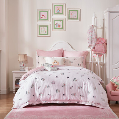 

LUOLAI LOLI Home Textiles 198 Yarn Cotton Four-piece Set of Cotton Bedding Bedding Bed Sheets Perfume Perfume Bottle 150 215