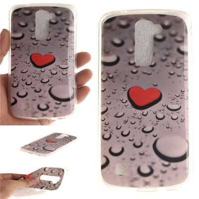 

Heart-shaped water droplets Pattern Soft Thin TPU Rubber Silicone Gel Case Cover for LG K10