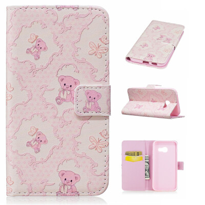 

Little bear Design PU Leather Flip Cover Wallet Card Holder Case for Samsung Galaxy A3 2017A320