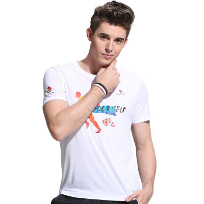 

Camel (CAMEL) short-sleeved sports T-shirt men and women couples models round neck comfortable comfortable moisture drying clothes C7S1U7308 black