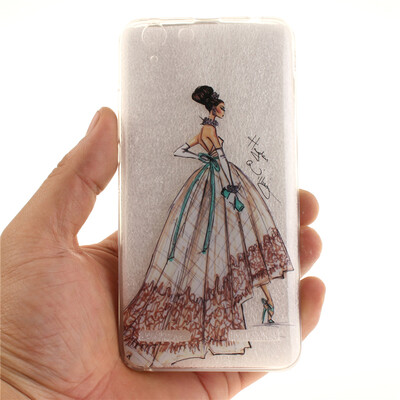 

Hand-painted dress Pattern Soft Thin TPU Rubber Silicone Gel Case Cover for Lenovo Vibe K5