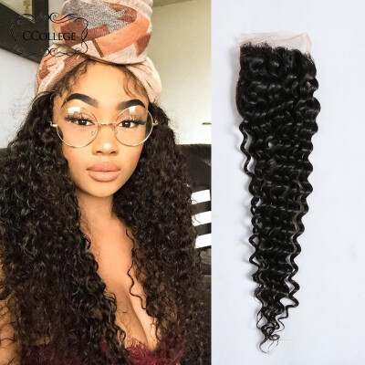 

Brazilian Lace Closure Deep Wave 4*4 Human Hair Lace Closure 8A Grade Middle/Free Part Brazilian Virgin Hair Deep Wave Closure