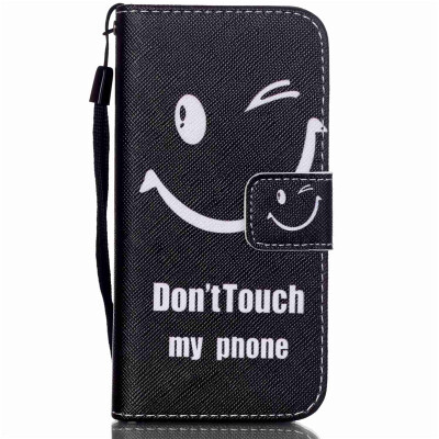 

Smiling Face Design PU Leather Flip Cover Wallet Card Holder Case for IPHONE 5G